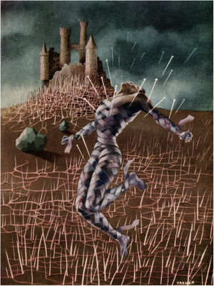 Rheumatic pain II. Gouache/paperboard, 1948. Reproduced with permission of the Visual Entidad de Gestión de Artistas Plásticos de España and the Sociedad Mexicana de Autores de las Artes Plásticas. D.R. © Remedios Varo/VEGAP/SOMAAP/Mexico/2023.