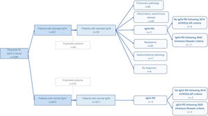 Process of patient inclusion and distribution of patients by associated diagnoses.