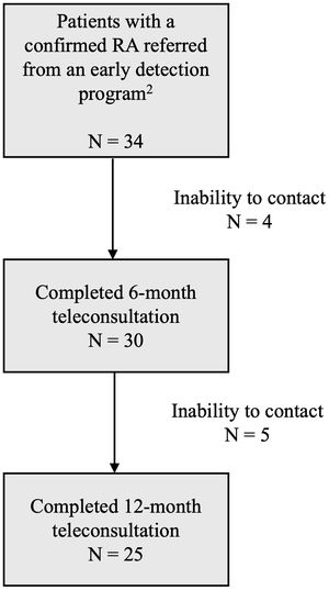 Flow diagram of study participants. Flow of participants from referral to completion of 12-month teleconsultation, with reasons for loss to follow-up indicated.