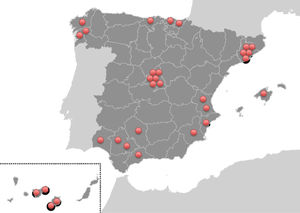 Geographic distribution of the participating centres in the RESER/NVAN study.