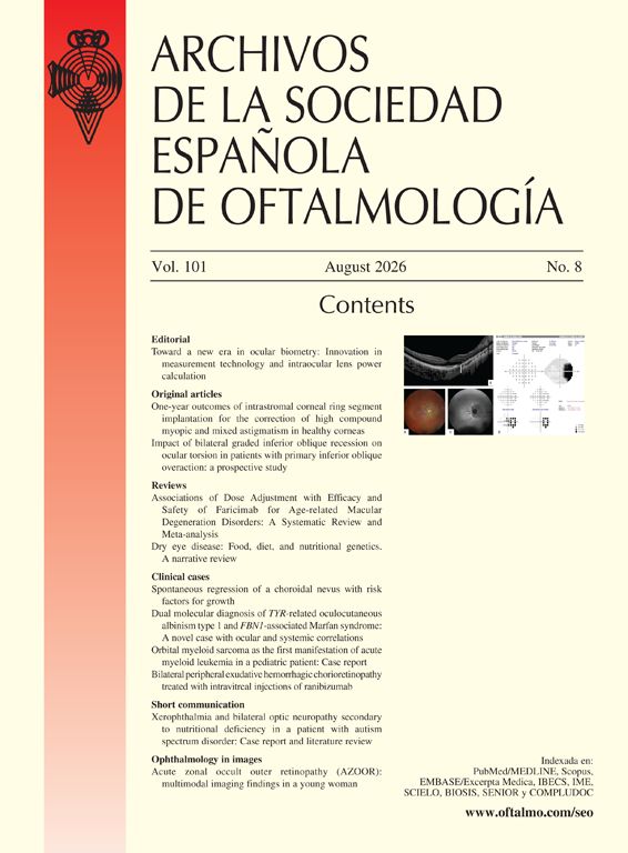 Archivos de la Sociedad Española de Oftalmología (English Edition)