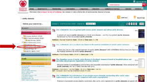 Results page with relevant information about the documents found. On the left, there is a toolbar with a ﬁltering system to reﬁne the search.