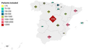 Geographical origin of patients, by Autonomous Community.