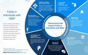 Dimensions that impact frailty in individuals with DM2.