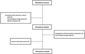 Flow chart of the patients included in the study.