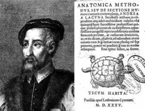 Retrato y obra anatómica de Andrés Laguna (1499-1569).