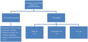 Patients included in the study and excluded from the study.