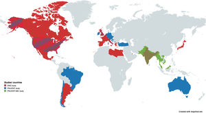 Map-chart of the present individual patient data meta-analysis. Abbreviations: ENIO, Extubation in neurocritical care patients: the ENIO international prospective Study; PRoVENT, Practice of VENTilation in critically ill patients without ARDS study; PRoVENT–iMiC, Practice of VENTilation in critically ill patients in middle income countries study.