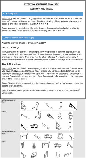 Attention Screening Exam in the CAM-ICU.