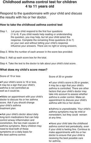 Sc-ACT questionnaire (4–11 years).