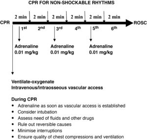 Advanced CPR algorithm, non-shockable rhythms.