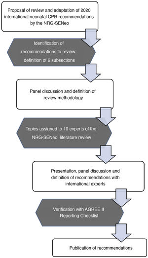 Flowchart of the methods used by the NRG-SENeo to perform the review and adaptation of international neonatal resuscitation guidelines.5.