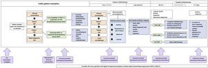 Application of antimicrobial stewardship activities in paediatric care*. Abbreviations: IS: Infectious syndrome; IWAT, infection that warrants antimicrobial treatment; MC, microbiologically confirmed; wMC, without microbiological confirmation. *Adapted from Goycochea-Valdivia WA, 2019 and Bielicki JA, 2017.6,17 Arrows in purple boxes indicate the time AS interventions are implemented in the prescribing process (Table 1). 1The IS, age, risk factors and rapid diagnostic tests define the probability of IWAT and the severity/life-threatening potential of the disease, based on which the decision is made whether to initiate or delay antibiotherapy. 2The IS, age, risk factors and local microbiology will be used to determine the most prevalent microorganisms (selection of agent for empiric antibiotherapy). Consider: a. Adequate spectrum: always choose the narrowest possible spectrum to avoid increasing ecological pressure. b. Route of administration: parenteral or oral, based on IS, patient age, enteral tolerance, intestinal absorption and concentration at the site of activity. -Parenteral route: increased bioavailability, generally used for infections that are severe or in sites where it is difficult to achieve high concentrations. -Oral route: generally used in mild to moderate infections or to complete the treatment of severe infections (a switch to the oral route should be considered whenever possible). In some cases, this is the only possible route. Assess for conditions that could interfere with absorption. c. Dose: in paediatrics, it should be adjusted to the body weight or surface area. Verify the maximum recommended dose, check for situations requiring therapeutic drug monitoring, that may affect pharmacokinetics (renal function, haemofiltration, mechanical circulatory support, interactions) or in which the threshold between therapeutic and toxic concentrations is a concern (concentration-dependent antimicrobial activity). d. Interval: may vary based on age (especially in neonates), the IS and conditions affecting drug pharmacokinetics. Consider situations in which the patient may benefit from the use of prolonged or continuous infusion (time-dependent antibiotics). e. Duration: the duration must be specified from the start of treatment and reviewed after microbiological tests results are available. There is a growing body of evidence in support of short courses of treatment, although the evidence in paediatrics is still limited. 3Guide antibiotherapy with preliminary microbiological data. 4Determine whether the patient has an IWAT-MC, IWAT-wMC or does not have an IWAT, and act accordingly. 5Confirm adherence to the appropriate duration of treatment, checking for cases that require prolonged treatment.