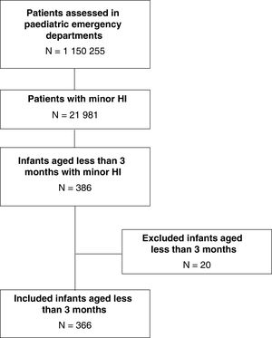 Patients included in the dataset. HI, head injury.