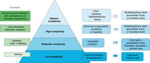 Levels of complexity in the care transition model. Adapted from Szalda D et al.17 with the permission of Elsevier.