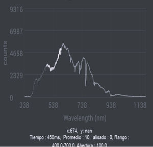 Raw spectrum obtained with the device.