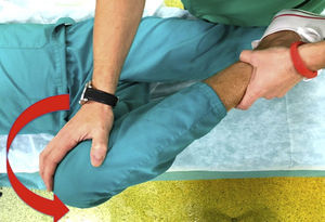 Maniobra dinámica de rotación externa conocida como DEXRIT, similar al FABER pero asociando el movimiento global.