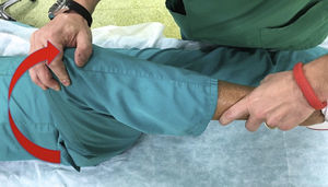 Maniobra DIRI o test dinámico de rotación interna, similar al test AFA o FAI pero con el componente rotacional global.