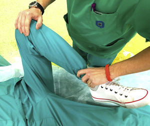 Maniobra de flexión, abducción y rotación externa o FABER, incluso conocida como test de Patrick.