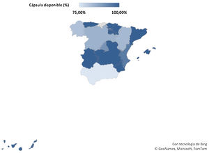 Availability of capsule endoscopy use by autonomous community (%).