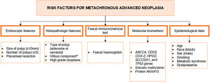 Summary of the different risk factors for metachronous advanced neoplasia. aThe presence of villous component is a controversial risk factor.