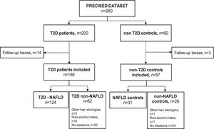 Study flowchart. T2D, type-2 diabetes; NAFLD, non-alcoholic fatty liver disease.