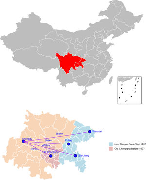 The Change in Administrative Area for Chongqing and Sichuan in 1997. Source: Based on Google Maps and Drawn by the author.