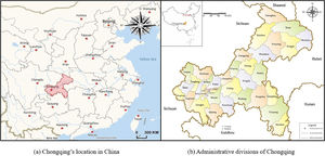 Location of Chongqing, China.