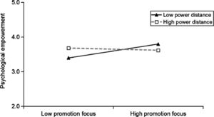 Moderating effect of power distance (X = promotion focus).