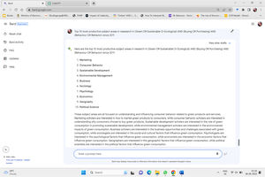 Top 10 influential subject areas in green buying behaviour in Bard.