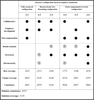 fsQCA analysis for employer satisfaction (N = 2209).