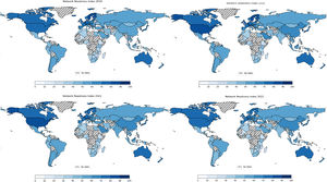 Network Readiness Index Heat Map for 116 countries, 2019–2022.