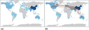 a Countries productivity. b Countries collaborations.
