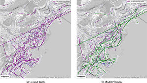 Comparison of ground truth and best model predicted top ranked edges on MoST dataset (Zoomed in for clarity).