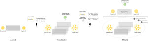 Representation of the evolution of a non-digital platform.