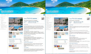 Ejemplo de la página web de uno de los hoteles en ambos idiomas, versión V1.