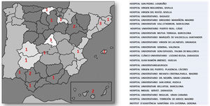 List of participant patient centres and their geographical distribution.