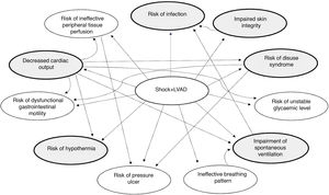 Nursing clinical reasoning network, according to the AREA model.