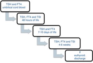 Follow-up protocol for children born to mothers with autoimmune hyperthyroidism.