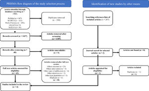 PRISMA flowchart. Description of the selection process of the articles identified in the databases and other sources of information.