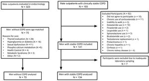 Flow chart of patients enrolled with and without COPD.