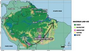 Location of Cristalino State Park, Mato Grosso, Brazil. This is one of the only conservation units in the Arc of Deforestation and is of great importance for the conservation of biodiversity in the southern Amazon. This area is currently under threat due to its lack of official protection.