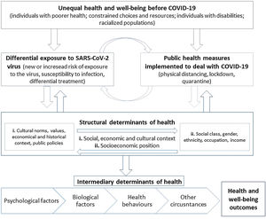 Comprehensive action flow for the social determinants of COVID-19.