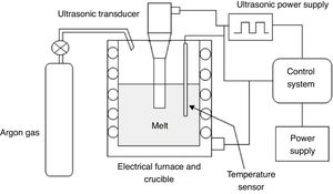 A schematic of ultrasonic assisted cavitation technique [45].