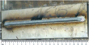 Example of weld bead deposition on the sheet.