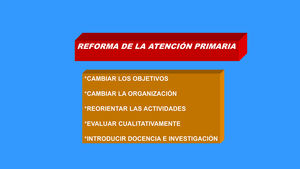 Reforma de la atención primaria.