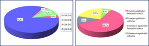 Severidad de la EPOC: GOLD 2013 (1a) y GesEPOC 2012 (1b).