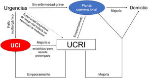 Flujo de pacientes propuesto y criterios de admisión en UCRI. Modificado de Nava et al.13.