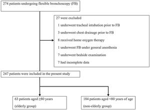 Study flowchart: screening, patient selection, exclusion, and classification.