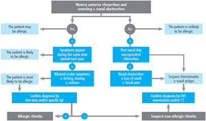 Diagnostic algorithm of allergic rhinitis. ENT: ear, nose and throat; CT: computerized tomography.